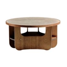 Billede af Bent Hansen Vido Sofabord Ø: 81,5 cm - Røget Eg/Lys Marmor 