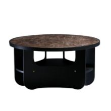 Billede af Bent Hansen Vido Sofabord Ø: 81,5 cm - Sort Ask/Brun Marmor