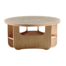 Billede af Bent Hansen Vido Sofabord Ø: 81,5 cm - Olieret Eg/Lys Marmor