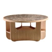 Billede af Bent Hansen Vido Sofabord Ø: 81,5 cm - Olieret Eg/Brun Marmor