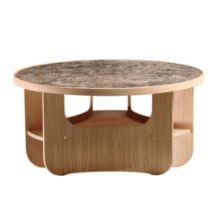 Billede af Bent Hansen Vido Sofabord Ø: 81,5 cm - Olieret Eg/Brun Marmor