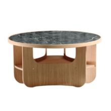 Billede af Bent Hansen Vido Sofabord Ø: 81,5 cm - Olieret Eg/Sort Marmor