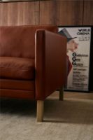 Billede af Mogens Hansen MH276 3 Pers Sofa L: 210 cm - Baltique Anilinlæder/Mørkebrun 