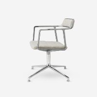 Billede af Vipp 452 Swivel Stol m. Hjul - Aluminium/Off-White/Light Grey
