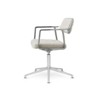 Billede af Vipp 453+ Swivel Stol u. Hjul - Aluminium/Off-White/Light Grey
