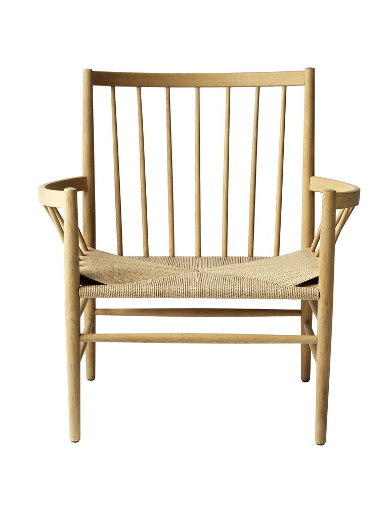 Billede af FDB Møbler J82 Jørgen Bækmark Loungestol - Eg/Natur flet/Mat lak 