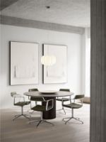 Billede af Vipp 452 Swivel Stol Gliders u. Hjul  - Aluminium /Bosco Green Leather