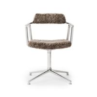 Billede af Vipp 452 Swivel Stol Gliders u. Hjul - Aluminium/Curly 07/Umber Limited Edition 