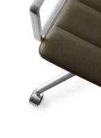 Billede af Vipp 452 Swivel Stol m. Hjul - Aluminium/Bosco Green Leather