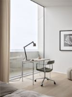 Billede af Vipp 452 Swivel Stol m. Hjul - Aluminium/Bosco Green Leather