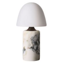 Billede af Made By Hand Fuse Portable Bordlampe H: 24 cm - Sten/Hvid Opalglas