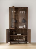 Billede af Skovby Vitrineskab SM410 H: 192 cm - Lakeret Valnød 