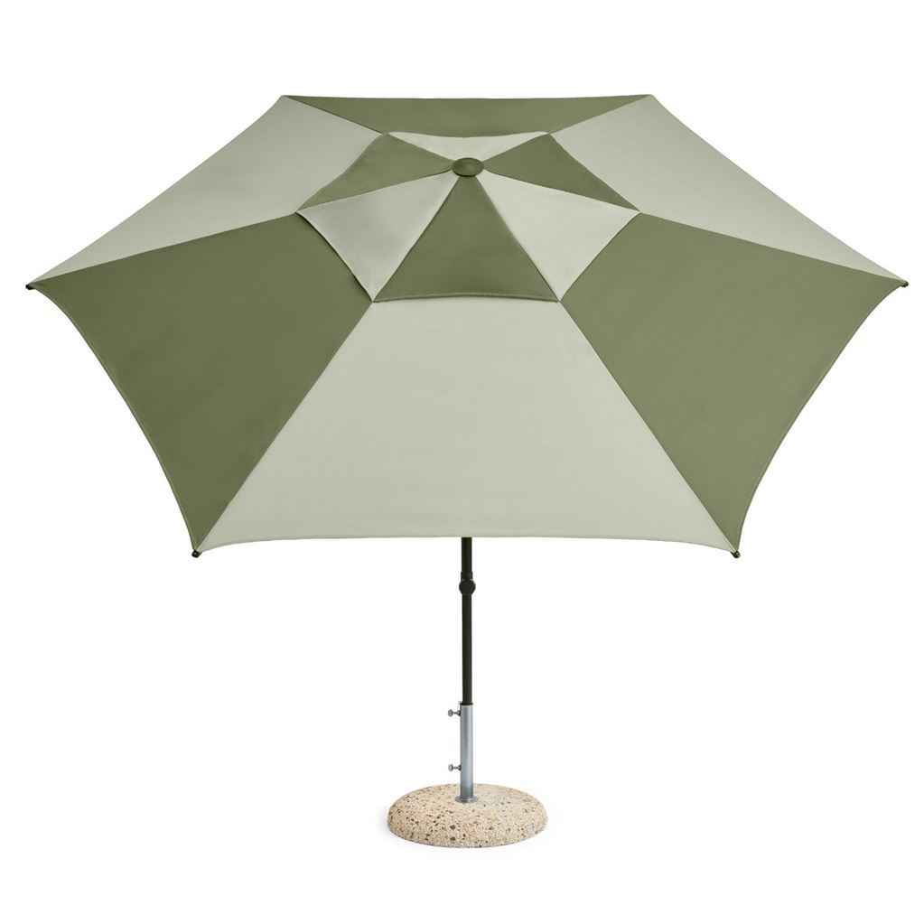 Billede af HAY Terrazza Parasol Sekskantet 300x300 cm - Green/Dark Green
