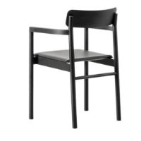 Billede af &Tradition 3446 Post Chair H: 79,5 cm - Sort Lakeret Eg/Sort Omni Læder