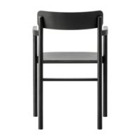 Billede af &Tradition 3446 Post Chair H: 79,5 cm - Sort Lakeret Eg/Sort Omni Læder