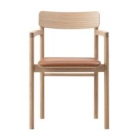 Billede af &Tradition 3446 Post Chair H: 79,5 cm - Lys Olieret Eg/Coqnac Læder