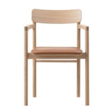 Billede af &Tradition 3446 Post Chair H: 79,5 cm - Lys Olieret Eg/Coqnac Læder