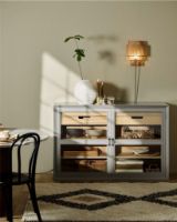 Billede af Nordal Viva Vitrineskab Lav m. 2 Låger H: 96,5 cm - Træ/Grå