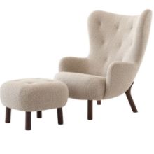 Billede af &Tradition Petra VB3 Lounge Chair & Pouf  - Oiled Walnut/Karakorum 003