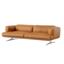 Billede af &Tradition Inland AV23 3 Seater Sofa  - Noble Cognac Leather/Chrome Ben