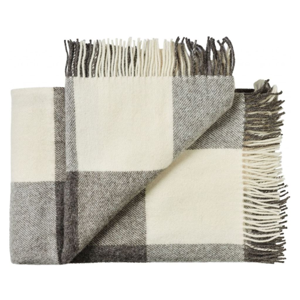 Billede af Silkeborg Uldspinderi Ærø Plaid 140x240 cm - Grey White 