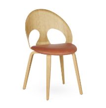 Billede af Vermund VL1100 Spisebordsstol SH: 46 cm - Olieret Eg/Sierra Cognac Læder