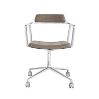 Billede af Vipp 452 Swivel Stol m. Hjul - Aluminium/Dark Sand 