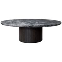 Billede af GUBI Moon Coffee Table Ø: 150 cm - Brun/Sortbejdset Egetræsfiner/Grå Marmor