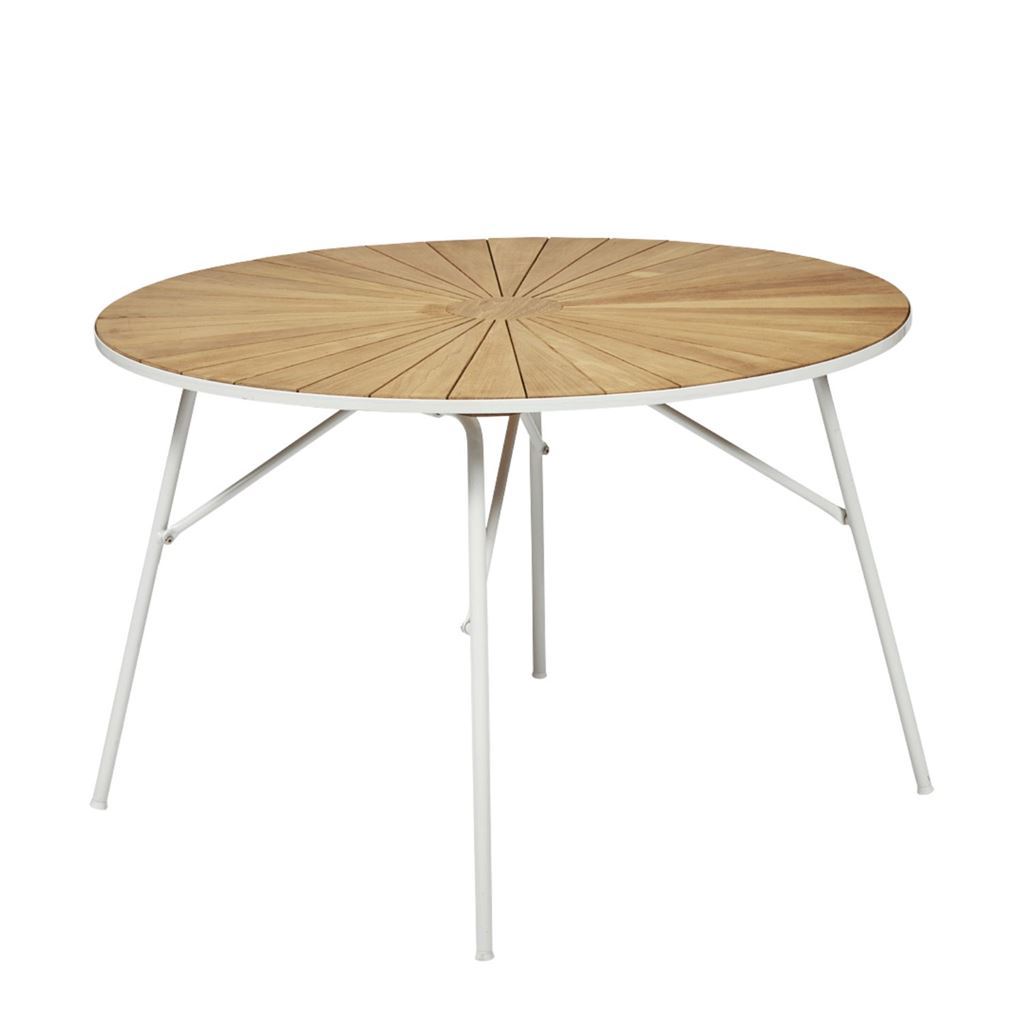 Billede af Mandalay Marguerit Havebord Ø: 110 cm - Teak/Hvid