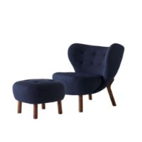 Billede af &Tradition Little Petra VB1 Lounge Chair & ATD1 Pouf - Oiled Walnut/Vidar 554
