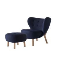 Billede af &Tradition Little Petra VB1 Lounge Chair & ATD1 Pouf - Oiled Oak/Vidar 554