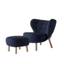 Billede af &Tradition Little Petra VB1 Lounge Chair & ATD1 Pouf - Oiled Oak/Vidar 554