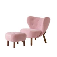 Billede af &Tradition Little Petra VB1 Lounge Chair & ATD1 Pouf - Oiled Walnut/Ecriture 640