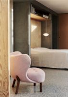 Billede af &Tradition Little Petra VB1 Lounge Chair & ATD1 Pouf - Oiled Walnut/Ecriture 640