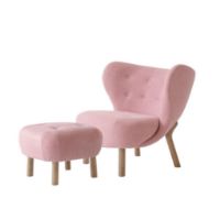 Billede af &Tradition Little Petra VB1 Lounge Chair & ATD1 Pouf - Oiled Oak/Ecriture 640