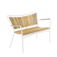 Billede af Mandalay Marguerit Havebænk L: 112 cm - Teak/Hvid