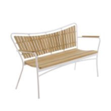 Billede af Mandalay Marguerit Havebænk L: 143 cm - Teak/Hvid