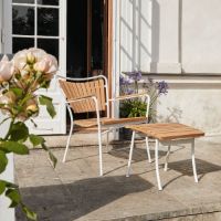Billede af Mandalay Marguerit Fodskammel H: 40 cm - Teak/White

