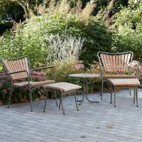 Billede af Mandalay Marguerit Fodskammel H: 40 cm - Teak/Olivengrøn