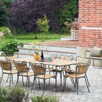 Billede af Mandalay Marguerit Havebord L: 200 cm - Teak/Olivengrøn