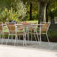 Billede af Mandalay Marguerit Havebord L: 200 cm - Teak/Hvid