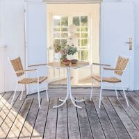 Billede af Mandalay Marguerit Cafébord Ø: 70 cm - Teak/Hvid
