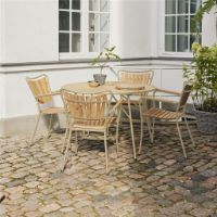 Billede af Mandalay Marguerit Havebord Ø: 110 cm - Teak/Taupe