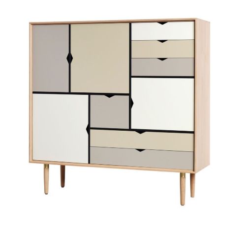 Andersen Furniture S3 Skænk 132x131 cm - Eg/Farvet front - kampagne