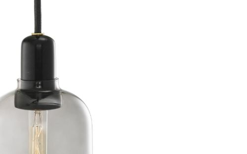 Normann Copenhagen Amp Pendel Large H: 26cm - Smoke/Sort