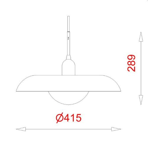 Piet Hein RA 400 Pendel Ø: 41,5 cm - Krom/Sort Ledning