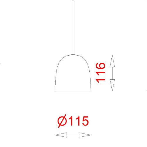 Piet Hein Super 115 Pendel Ø: 11,5 cm - Opal/Rød Ledning