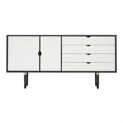 Andersen Furniture S6 Skænk 163x79 - Sort/Farvede Fronter