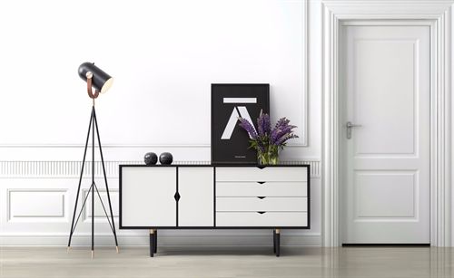 Andersen Furniture S6 Skænk 163x79 - Sort/Farvede Fronter