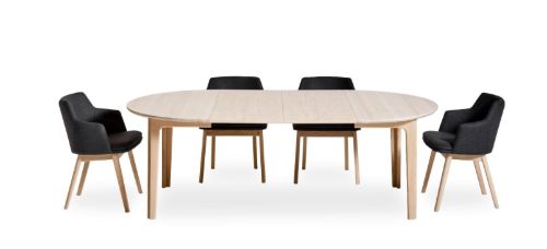 Skovby SM112 Spisebord Ø: 130 cm - Hvidolieret Eg